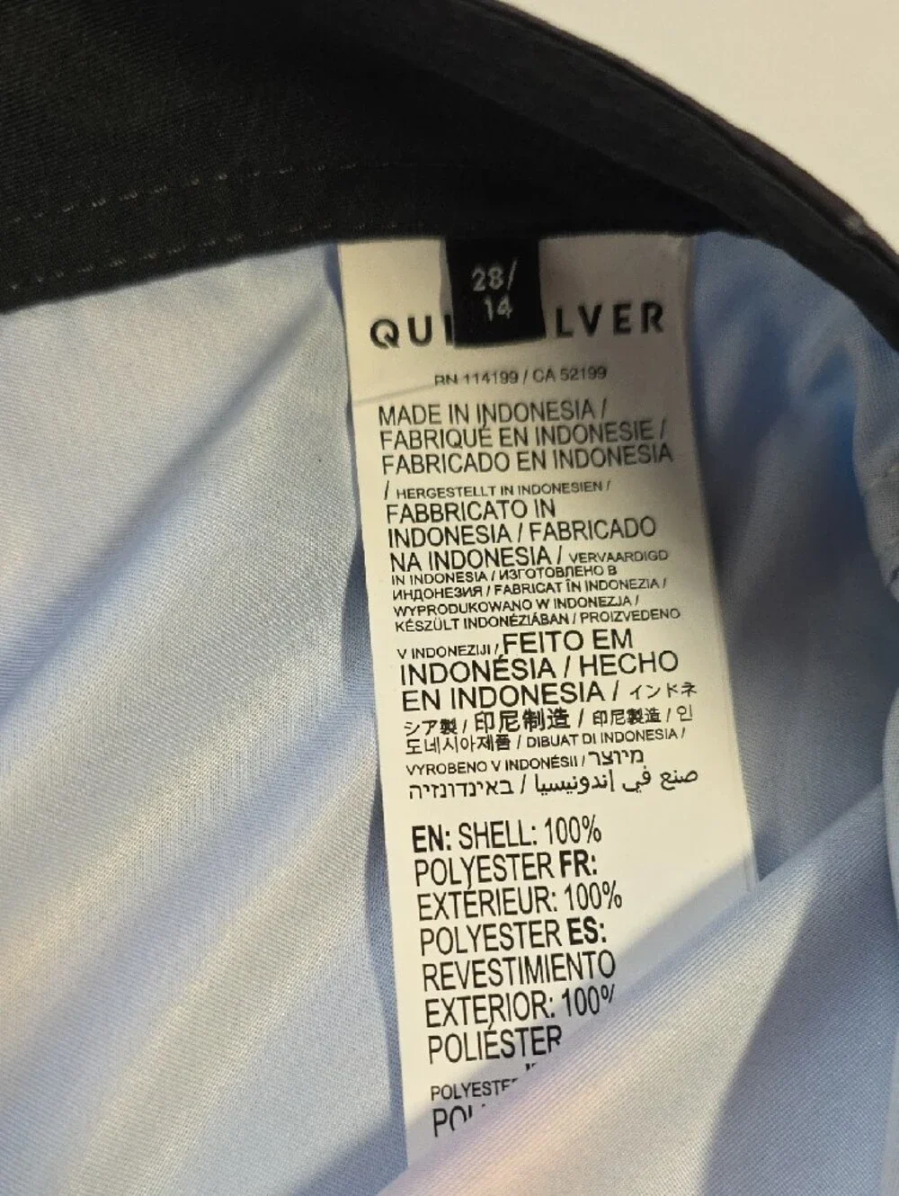 Quiksilver Youth Blue Orange Gradient Swim Boardshorts with Black Waistband